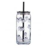 Way to Celebrate Glass 20oz Can Sipper Halloween Ghost 2 Pack