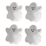Way to Celebrate Halloween 4pk Ceramic White Figural Ghost Appetizer Bowls