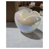 Paris Hilton Heart-Shaped Utensil jar with White Rainbow Finish, Multifunctional Kitchen Storage and Decorative vase