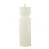 LED Flameless 9.45 & 3.35  Fluted Figural Ivory Wax Tabletop Candle