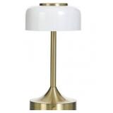 Elegant Cordless Table Lamp with Milk Glass Shade,3-Level Dimmable Touch Lamp