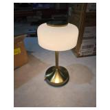 Elegant Cordless Table Lamp with Milk Glass Shade,3-Level Dimmable Touch Lamp