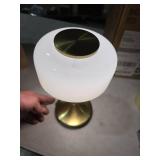 Elegant Cordless Table Lamp with Milk Glass Shade,3-Level Dimmable Touch Lamp