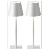 2 Pack Cordless Table Lamp, Portable LED Desk Lamp, 5000mAh Battery Operated, 3 Color Stepless Dimming Up