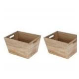 Better Homes & Gardens Medium Natural Wood Storage Bin, 2 Pack