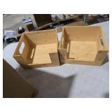 The Home Edit Bamboo Set of 2 Open Front Small Storage and Organizing Bins Brown