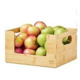 The Home Edit Bamboo Set of 2 Open Front Small Storage and Organizing Bins Brown