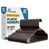 Lifemaster Plastic Clothes Hangers Heavy Duty Hanger Set  For Organizing Clothes  Dresses  and Coat  Holds Up To 5 lbs  Space-saving Hangers with Non-Slip Shoulder Grooves  Pack of 80  Red