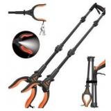 KEKOY 2-Pack Folding Reacher Grabber Tool with Light, FSA/HSA Eligible 32 inch Aluminum Trash Picker Reaching Assist Pick up Tool Orange