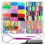 Elastic Hair Ties, Hair Accessories for Girls, Colorful Baby Elastic Hair Bands Set Rubber Bands for Hair with Hair Clips