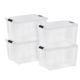 IRIS 60 Qt. Plastic Storage Bins with Lids  Stackable Storage Containers  Totes  4 Pack