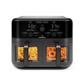 Chefman Dual Basket Digital Air Fryer Oven w/ Easy View Windows  2 Independent 3 Qt Baskets - Black  New