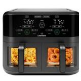 Chefman Dual Basket Digital Air Fryer Oven w/ Easy View Windows  2 Independent 3 Qt Baskets - Black  New