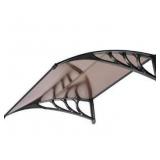 Polycarbonate Window Door Awning Spliced Canopy Brown with Black Bracket 40 Inch x 40 Inch