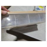 Farberware 11\"x16\" Snacklebox with Locking Bamboo Cutting Board Lid: Plastic Food Storage Container, Hand Wash