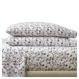 Better Homes & Gardens 4-Piece 300 Thread Count Bashful Blooms Cool Cotton Sateen Bed Sheet Set  King