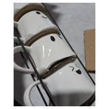Way to Celebrate 4-Piece 13-Oz White Ghost-Shaped Glazed Ceramic Stacking Mug Set with Metal Rack
