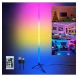 Corner Floor Lamp with Music Sync, Smart Modern LED