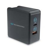 Techsmarter 48W Dual USB C PD Fast Charging Wall Charger with 30W Power Delivery & 18W USB Port. For Apple iPhone 11  X  XS  XR  8 iPad Air  Pro  MacBook Air  Samsung S20  S10  S9  LG  Motorola