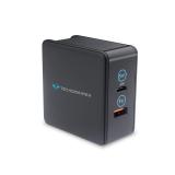 Techsmarter 48W Dual USB C PD Fast Charging Wall Charger with 30W Power Delivery & 18W USB Port. For Apple iPhone 11  X  XS  XR  8 iPad Air  Pro  MacBook Air  Samsung S20  S10  S9  LG  Motorola