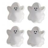 Way to Celebrate Halloween 4pk Ceramic White Figural Ghost Appetizer Bowls