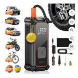 Ophanie Cordless Portable Tire Inflator - 160 Psi Digital Pressure Gauge, Air Compressor for Car Tires with Automatic Shutoff, Emergency LED Light, Compact Automotive Pump