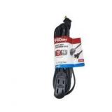 Hyper Tough 12 Ft 16 AWG 2-Prong Black Indoor Extension Cord, 125V 13A 2 Pack
