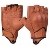 Harssidanzar Women Fingerless Motorcycle Gloves,Hard Knuckle Protection Riding Driving Biker Racing Motorbike Glove Small