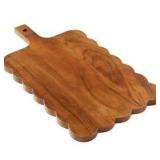 Rectangle Wood Serving Board - Natural Acacia Wood Charcuterie Board, Food-Safe Serving Platter for Cheese, Meats, Crackers & Party/Kitchen Decor