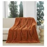 Cozy Haven Oversized Faux Fur Throw Blanket, Copper, 50\" x 72\"