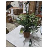 Texas House Christmas Tree, Green Cypress Artificial Christmas Tree, Warm White LED Lights Twinkling Glow, Tabletop Decor with Timer Function for Office Apartment Entryway Indoor Use (Green-1pc