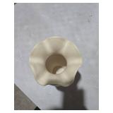 Ruffle-Shaped Ceramic Tabletop Vase - Off-White