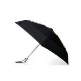 Totes Recycled Canopy One-Touch Auto Open Ultra Compact Mini Travel Rain Umbrella with Carrying Case Black