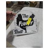 Bigtime Signs Fluffy Butt Hut Chicken Coop Sign - Funny Hen Decor for Yard or Barn - 12\" x 11\" PVC - Weatherproof and Lightweight Farmhouse Sign - Vibrant Chicken Lovers Gift