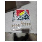 Smile Snowman House Christmas Trees Winter Tablecloth 60 x 84 Inch  Red