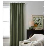 Better Homes & Gardens 100% Blackout Linen Blend Single Curtain, 50x63, Dark Cilantro
