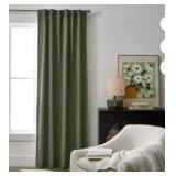 Better Homes & Gardens 100% Blackout Linen Blend Single Curtain, 50x63, Dark Cilantro