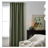 Better Homes & Gardens 100% Blackout Linen Blend Single Curtain, 50x63, Dark Cilantro