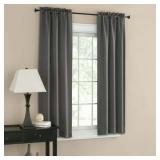 Mainstays 2-Piece Solid Charcoal Grey Rod Pocket Blackout Curtain Set  30  x 63