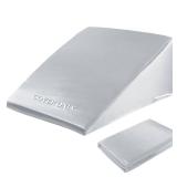 HOMBYS Satin Bed Wedge Pillow Cover Silky & Smooth Wedge Pillowcase 1 Pack 24x24x10.5, Soft & Breathable, Removable & Machine Washable-Zipper Design (Pillow Not Include), (Light Grey, 24\"x24\"x10.5\"