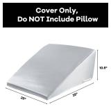 HOMBYS Satin Bed Wedge Pillow Cover Silky & Smooth Wedge Pillowcase 1 Pack 24x24x10.5, Soft & Breathable, Removable & Machine Washable-Zipper Design (Pillow Not Include), (Light Grey, 24\"x24\"x10.5\"
