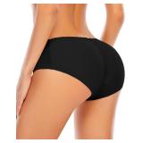 DERCA Butt Lifter Panties Padded Underwear for Women Seamless Booty Pads Hip Enhancer Panty (#A1 Black (Briefs),Medium)