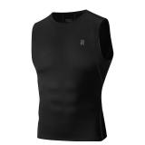 Runhit Sleeveless Compression Shirt Men Tank Tops Gym Workout Mens Sleeveless Tee Shirts for Running Black XL