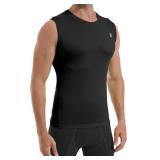 Runhit Sleeveless Compression Shirt Men Tank Tops Gym Workout Mens Sleeveless Tee Shirts for Running Black XL