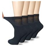 VEIGIKE Women Extra Wide Loose Fit Diabetic Socks Loose Fit for Wide Swollen Feet Ankle 4 pairs