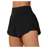 ATTRACO Women Swim Shorts with Pockets Swimsuit Shorts Elastic Waist Black Swim Trunk 3XL