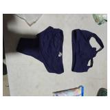 Tempt Me Women Navy Blue Two Piece Scoop Neck Bikini Crop Top Swimsuit Sporty High Waisted Bathing Suit XS