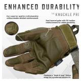Glove Station Tactical Gloves for Men Touchscreen Utility Gear with Hard Knuckle Protection Used in Motorcycle, Airsoft, Combat, Police, Shooting & Outdoor Work Green X-Large