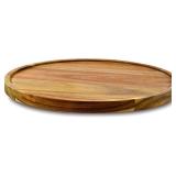 10\" Acacia Wood Lazy Susan Organizer Kitchen Turntable for Cabinet Pantry Table Organization