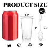 Peohud 100 Pack 3oz Plastic Dessert Cups with Spoons, Mini Dessert Shooter Cups, Disposable Parfait Appetizer Cups Shot Glasses for Desserts, Pudding, Event and Party